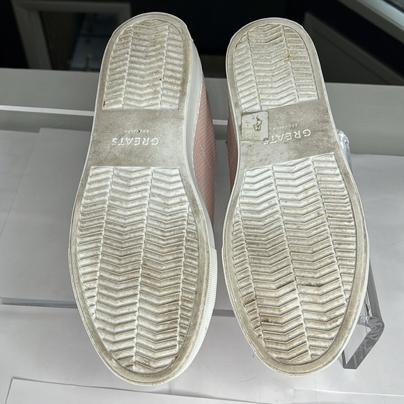 Greats Brooklyn Powder Pink Perforated Leather US 8.5 Sneakers Made In Italy - Picture 9 of 12